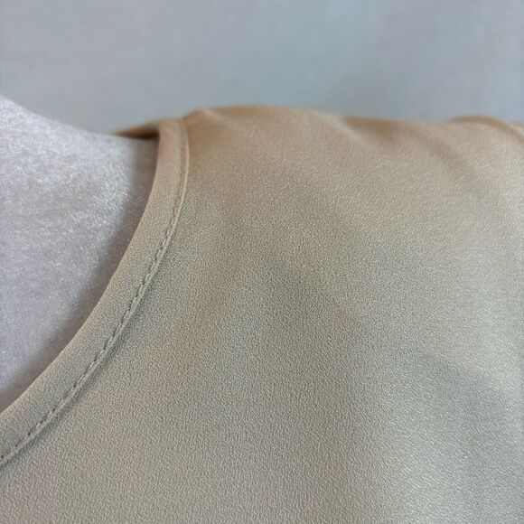 Ladies Costa Blanca Beige Wide Shoulder Blouse Size Medium - Picture 10 of 15